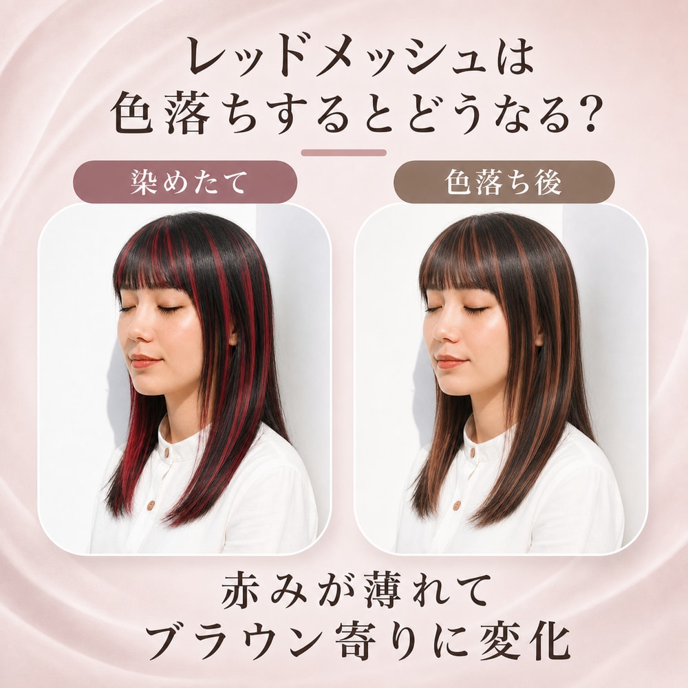 レッドメッシュは色落ちするとどうなる？