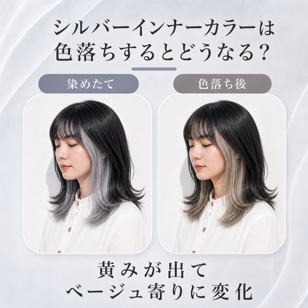 シルバーインナーカラーの色落ち変化