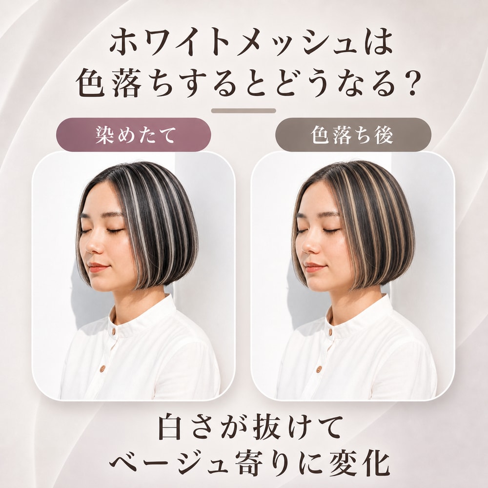 ホワイトメッシュは色落ちするとどうなる？