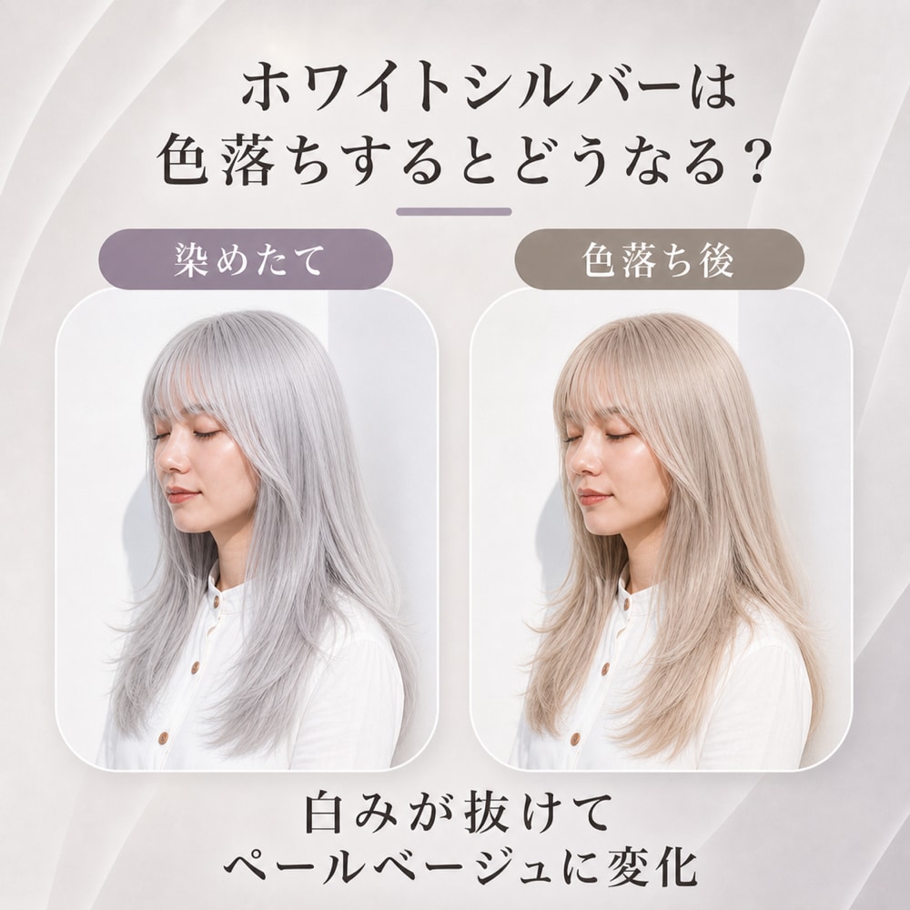 ホワイトシルバーの色落ち変化