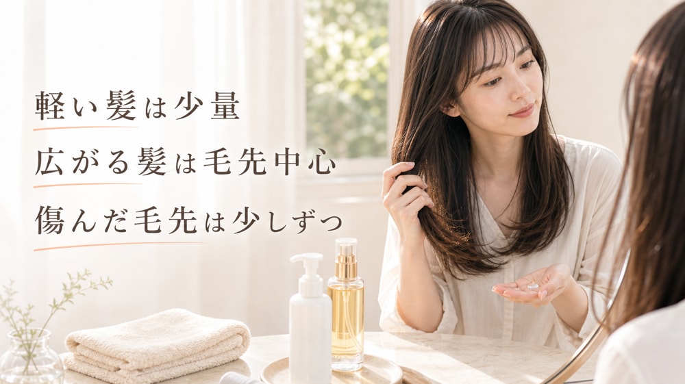 髪の状態別のヘアオイルとヘアミルクの併用方法