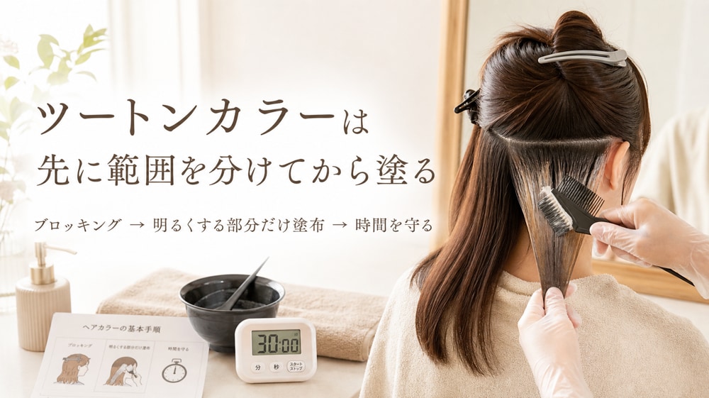 セルフでツートンカラーをする方法