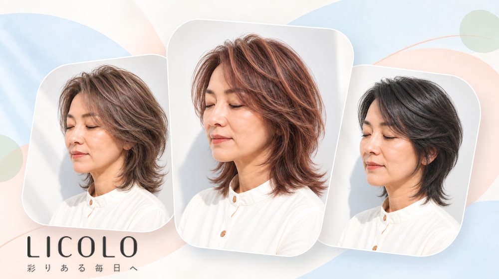 髪の量が多い50代にもおすすめのミディアムウルフの髪型20選!