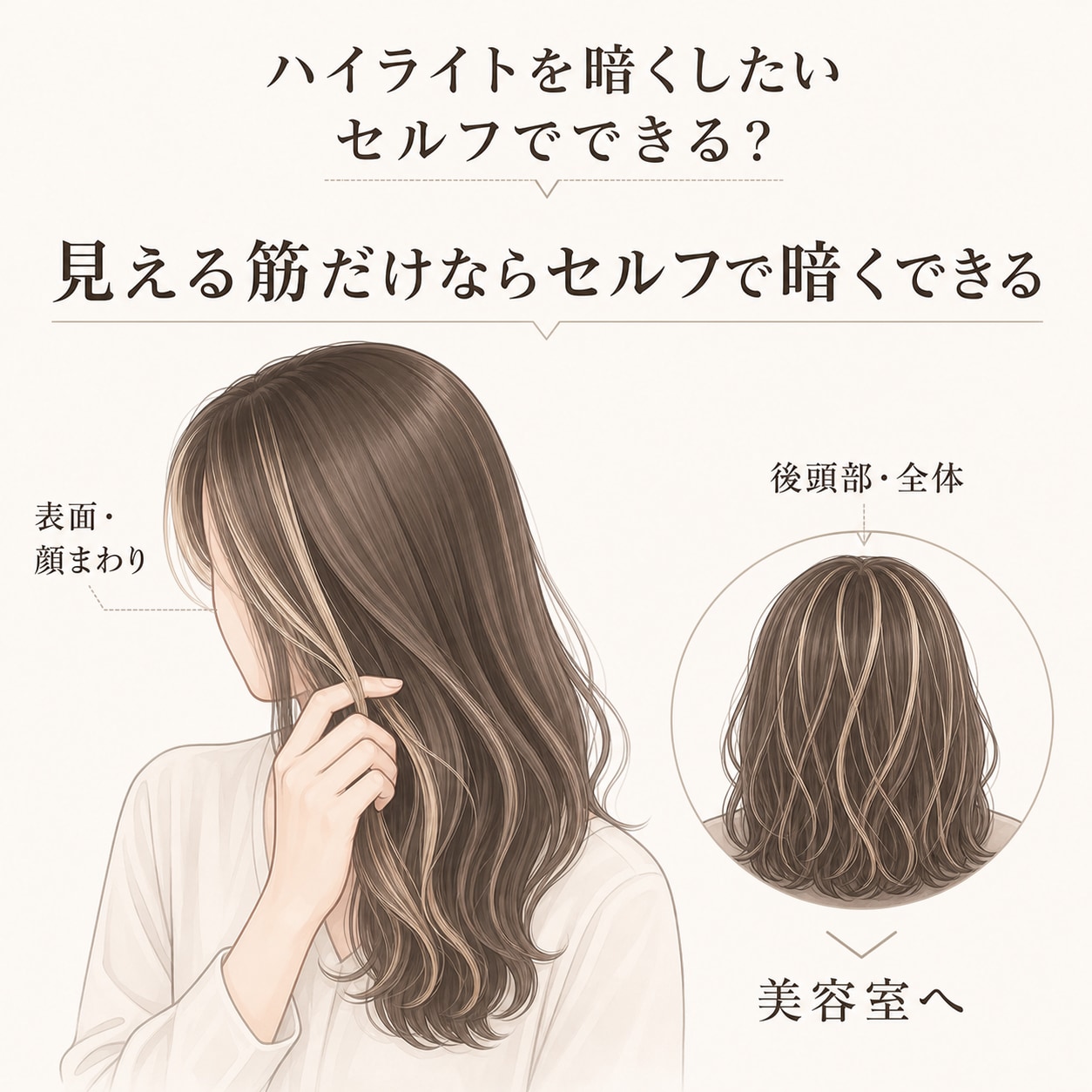 ハイライトはセルフで暗くできる？