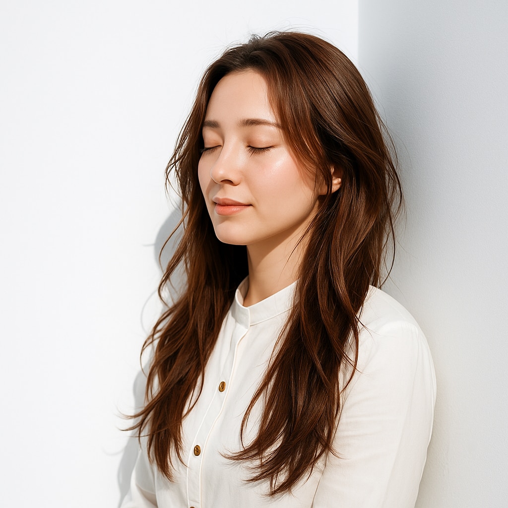 カーテンバング×セミロング×内巻き外巻きMIX