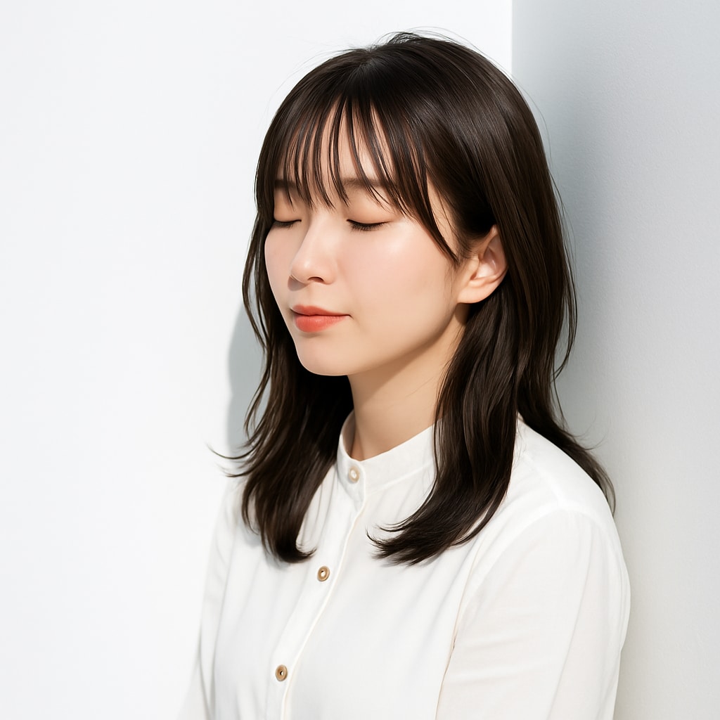 サイドバング×シースルーバング×ミディアムヘア