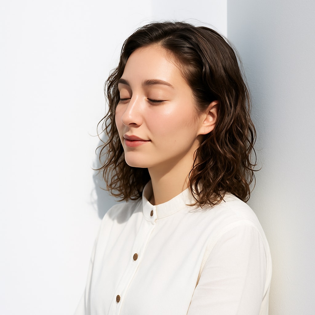 ノーバング×ショートボブ×天パ風ウェーブ