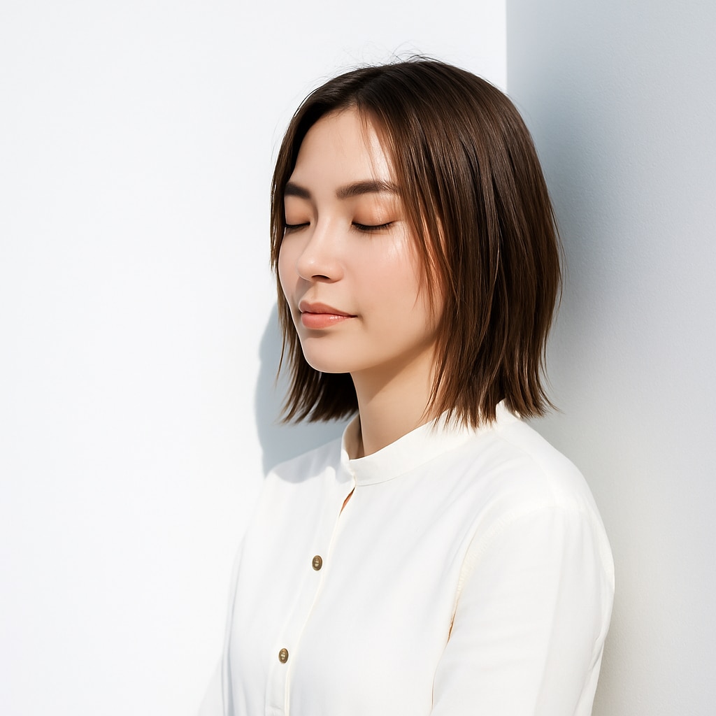 ノーバング×ショートボブ×ストレート