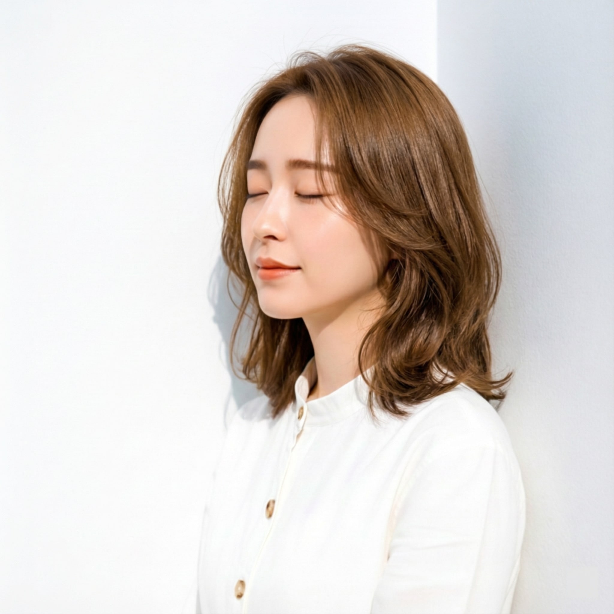 丸顔さんにおすすめのかきあげ前髪