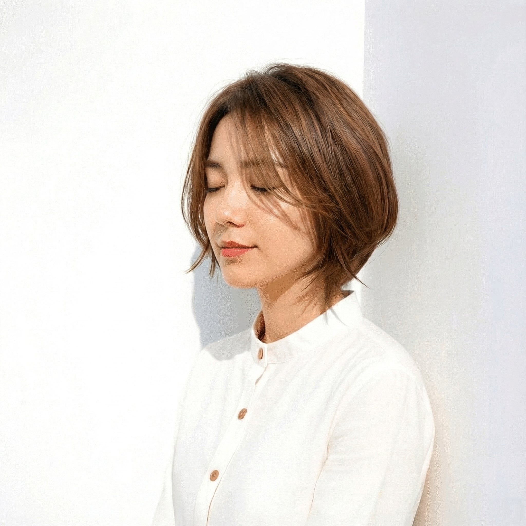 ベース型（エラ張り）さんにおすすめなのは「かきあげ前髪」