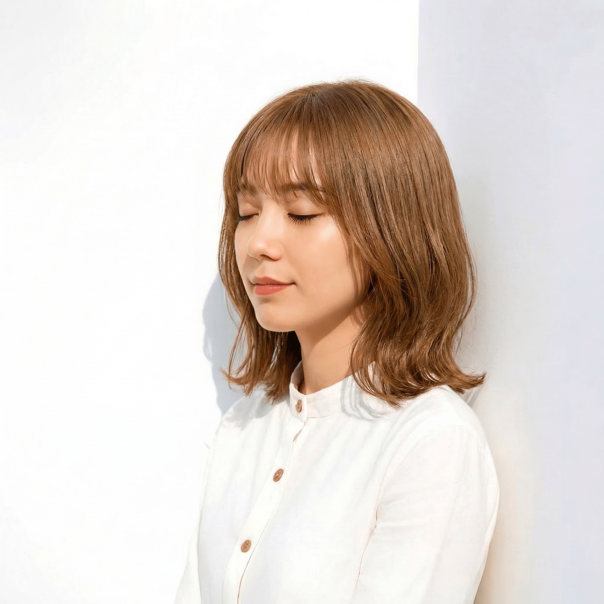 11. 外ハネで抜け感を出したナチュラルぱっつんボブ