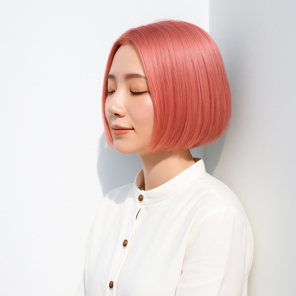 サーモンピンク：柔らかな発色で透明感を与えるスウィートカラー