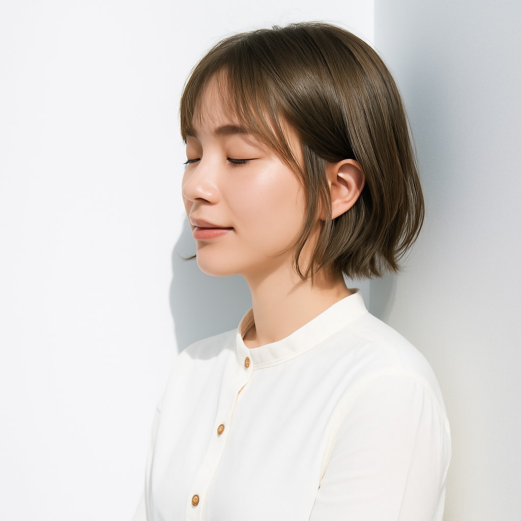 カーキベージュ：影を仕込みながら透明感を作る洗練アースカラー