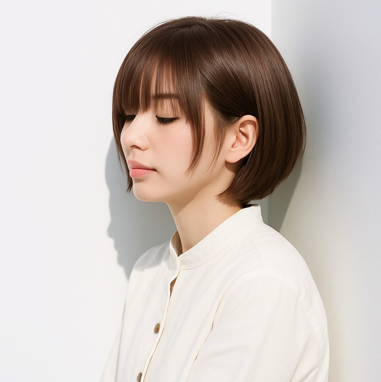 伸びても崩れにくいワンレングスボブ