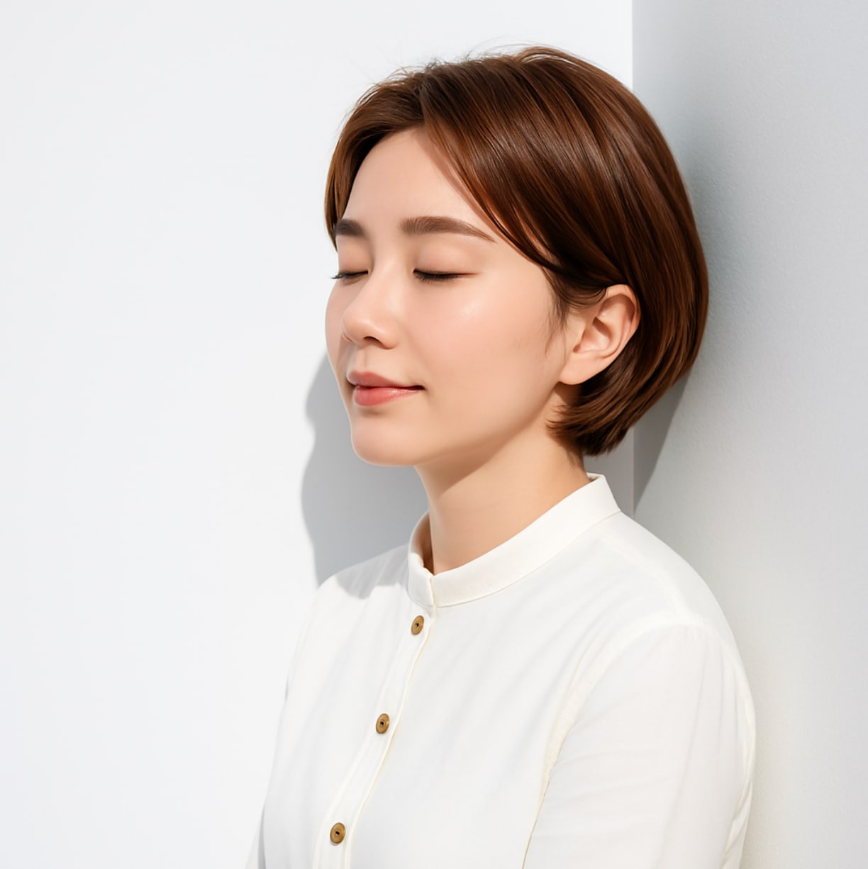 1. 前髪なしショート×ナチュラルタイト：爽やかさを引き立てるシンプルショート