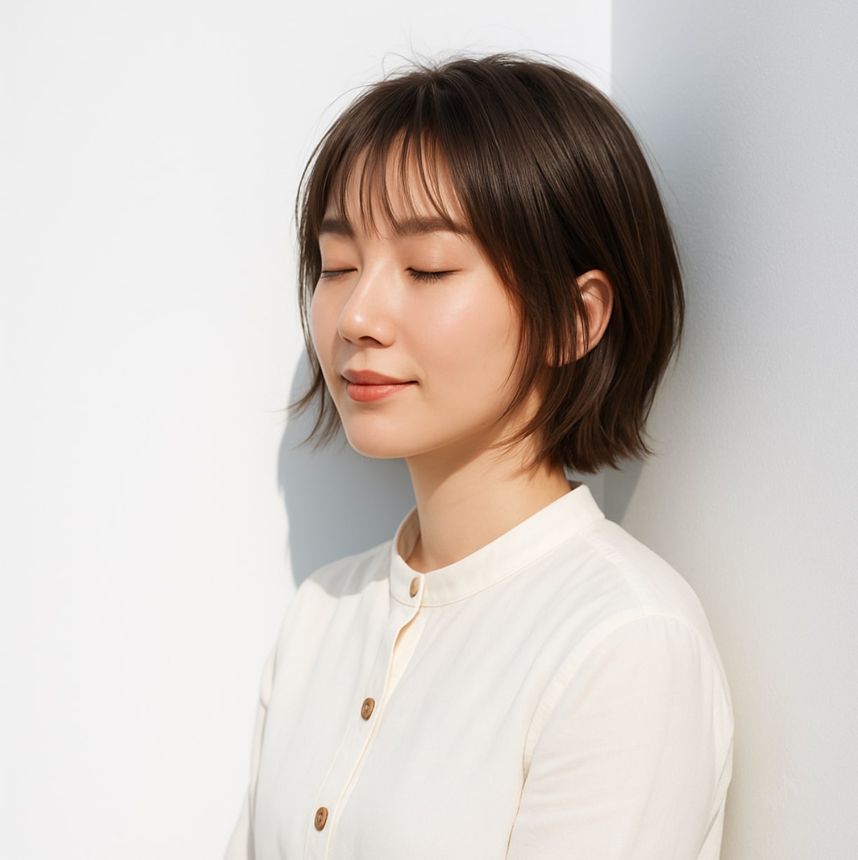 3. 前髪ありボブ×ゆるレイヤー：軽さをまとった柔らかボブ