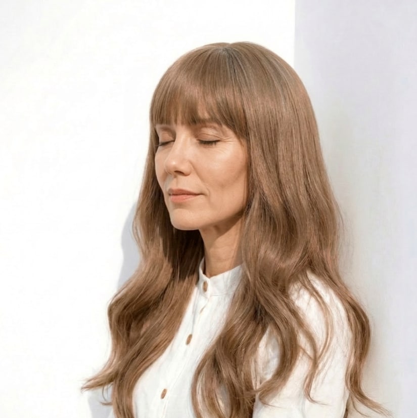 1. 白髪ぼかし×暗めミルクティーベージュ