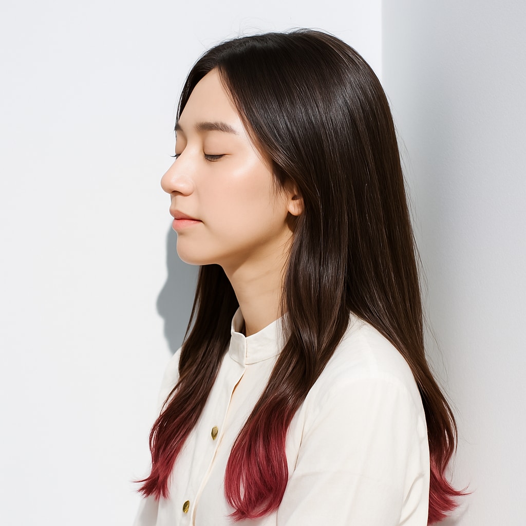 3. 裾カラー：毛先だけ色を差して、動くたびにアクセント