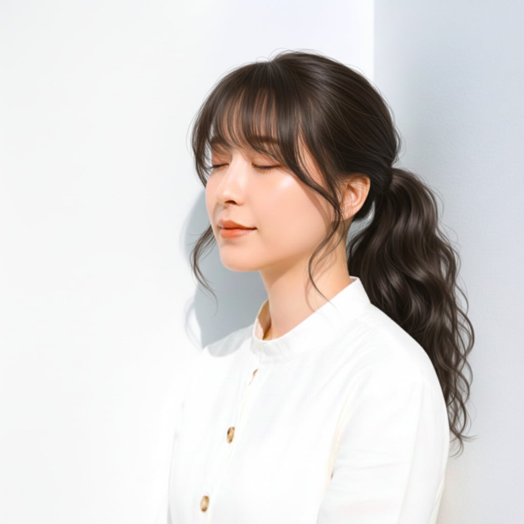 ボリュームを抑えるヘアアレンジ