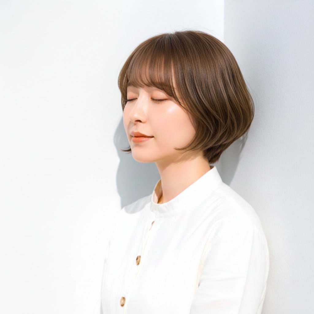 ナチュラルボブ_前髪あり_ミニボブ