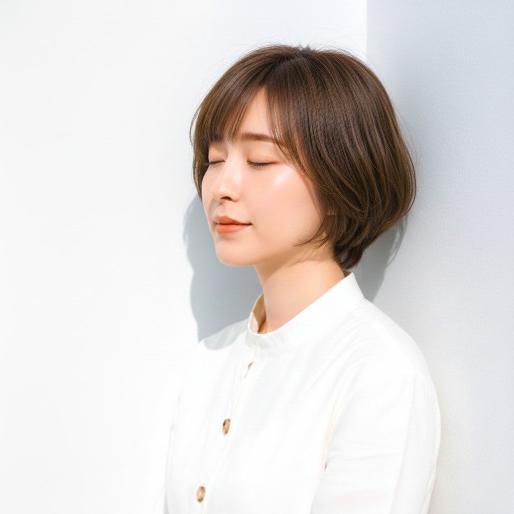 顔周りがスッキリする肌みせスタイル