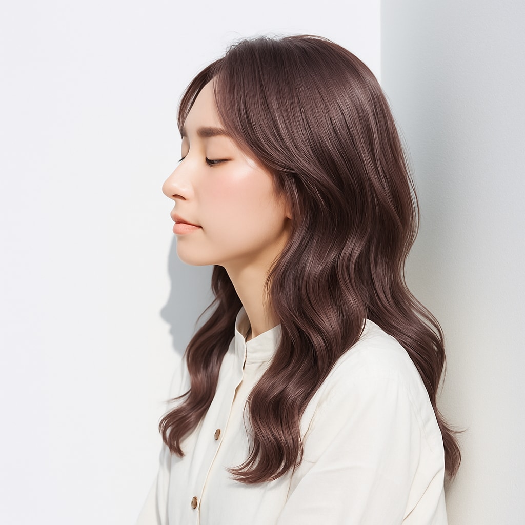 8. ラベンダーグレージュ：黄みをやさしく抑える上品な透け感