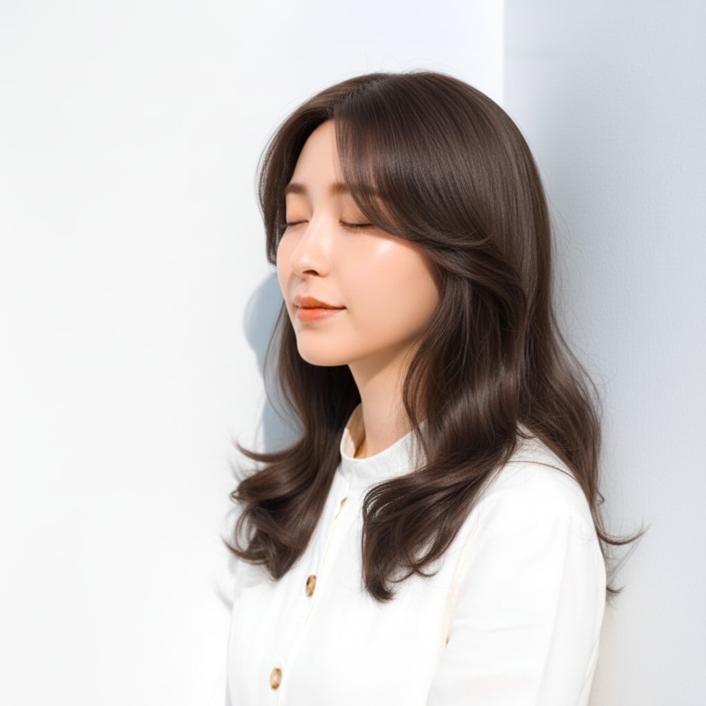 3. チョコレートブラウン×コンパクトボブ：深みのあるツヤで大人の上品さを演出