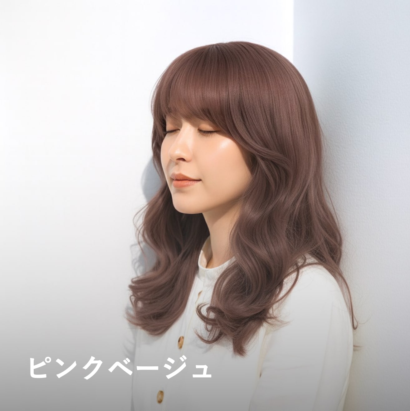 ブリーチなしカラー2. ピンクベージュ