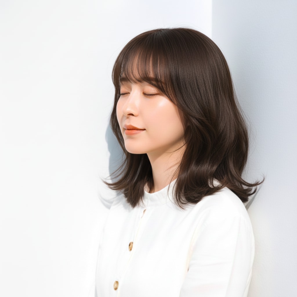 2. ニュアンスダークブラウン×ミディアムレイヤー：優しい影がつくる洗練カラー