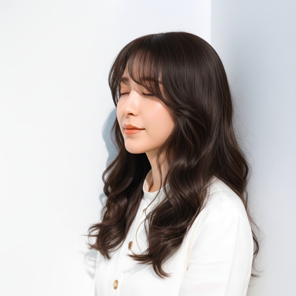 1. ダークチョコレートブラウン×柔らかウェーブ：深みのあるツヤをまとう大人カラー