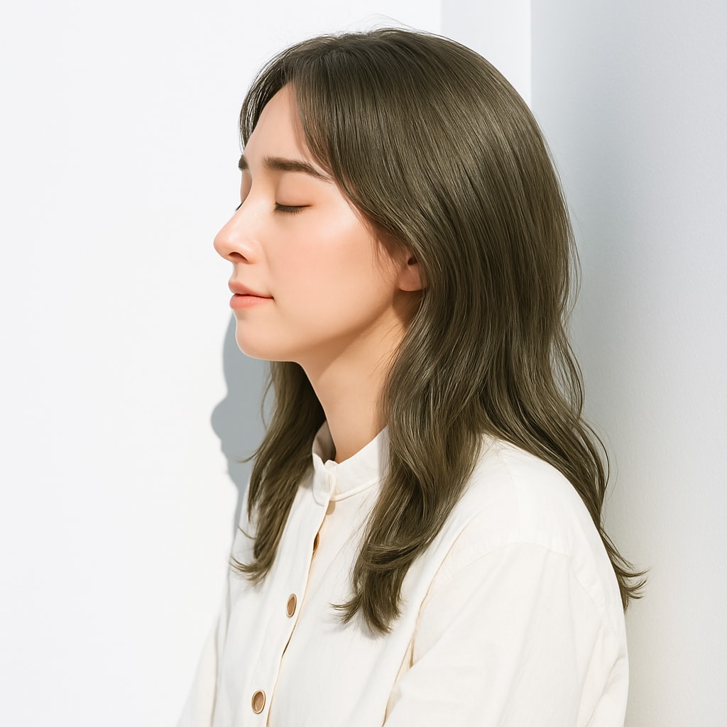 3. オリーブベージュ：赤みをやさしくぼかす、透け感ニュアンス