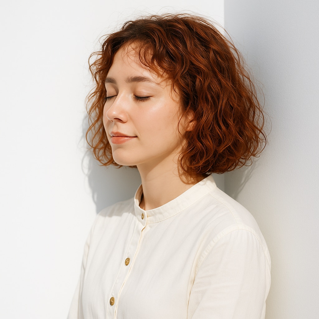1. オレンジブラウン×カールボブ：柔らかい抜け感をまとう暖色カラー