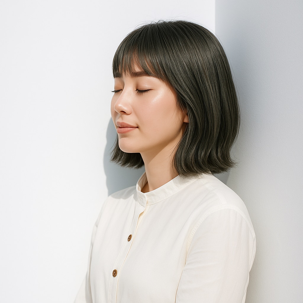 1. グレージュ×柔らかボブウェーブ：ニュアンスで魅せる透明感カラー