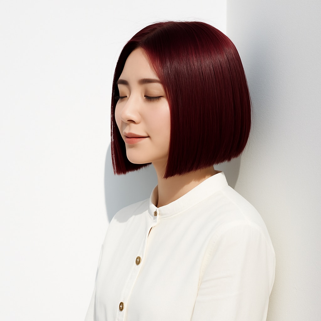 1. チェリーレッド×タイトボブ：深みと艶が際立つカラー
