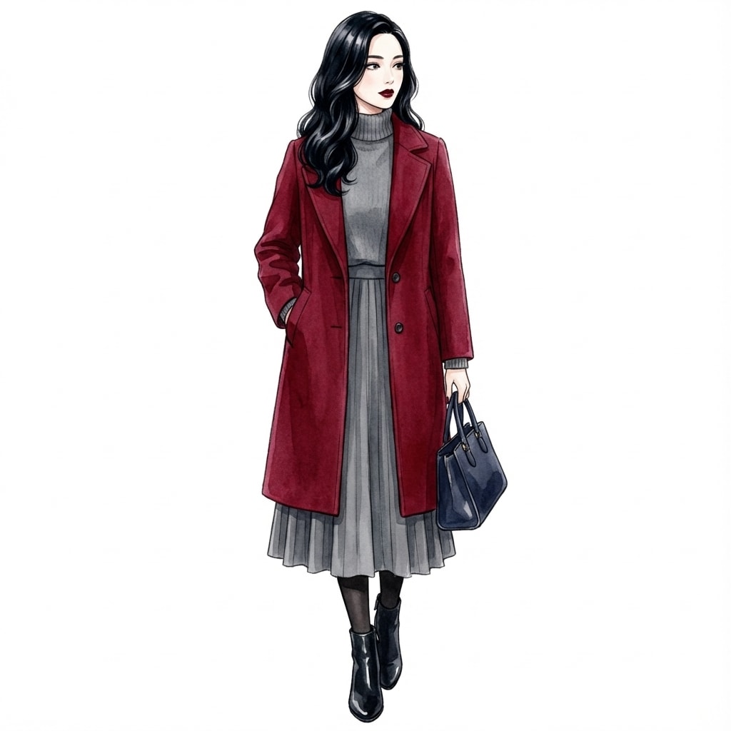 ④ワイン×グレー：品のある華やかさを演出