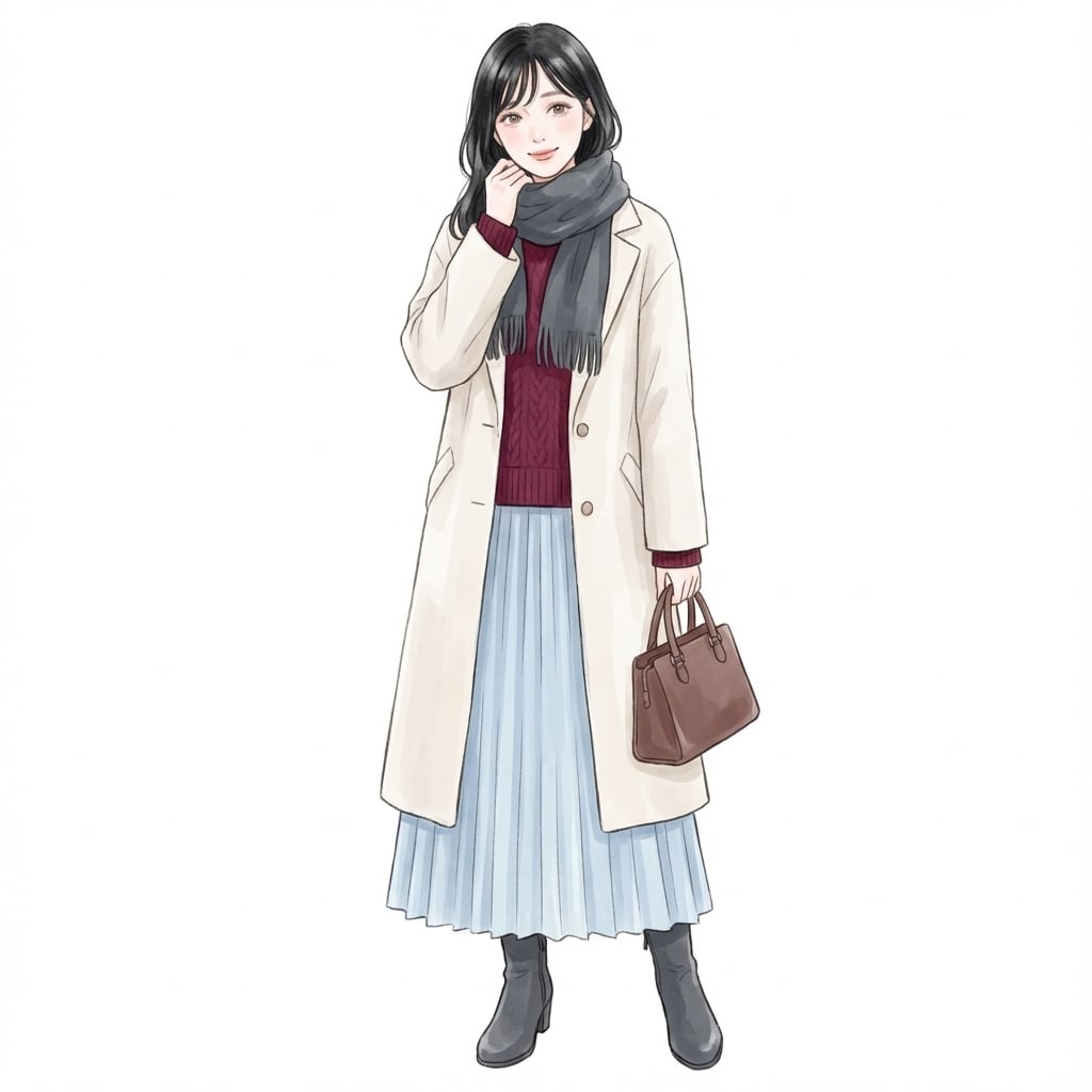 ②ワイン×アイスブルー：深み色も青みで馴染む