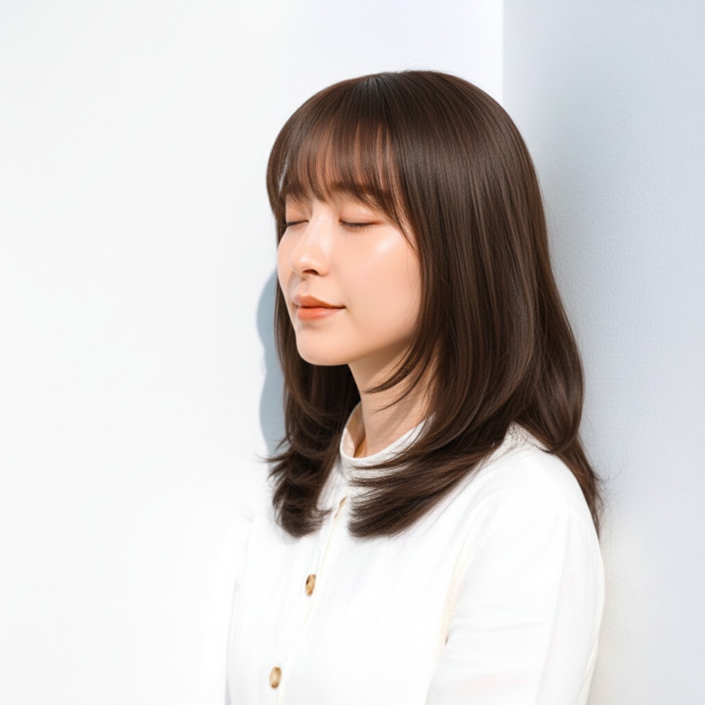 ミディアム_レイヤーカット_ロングウルフ
