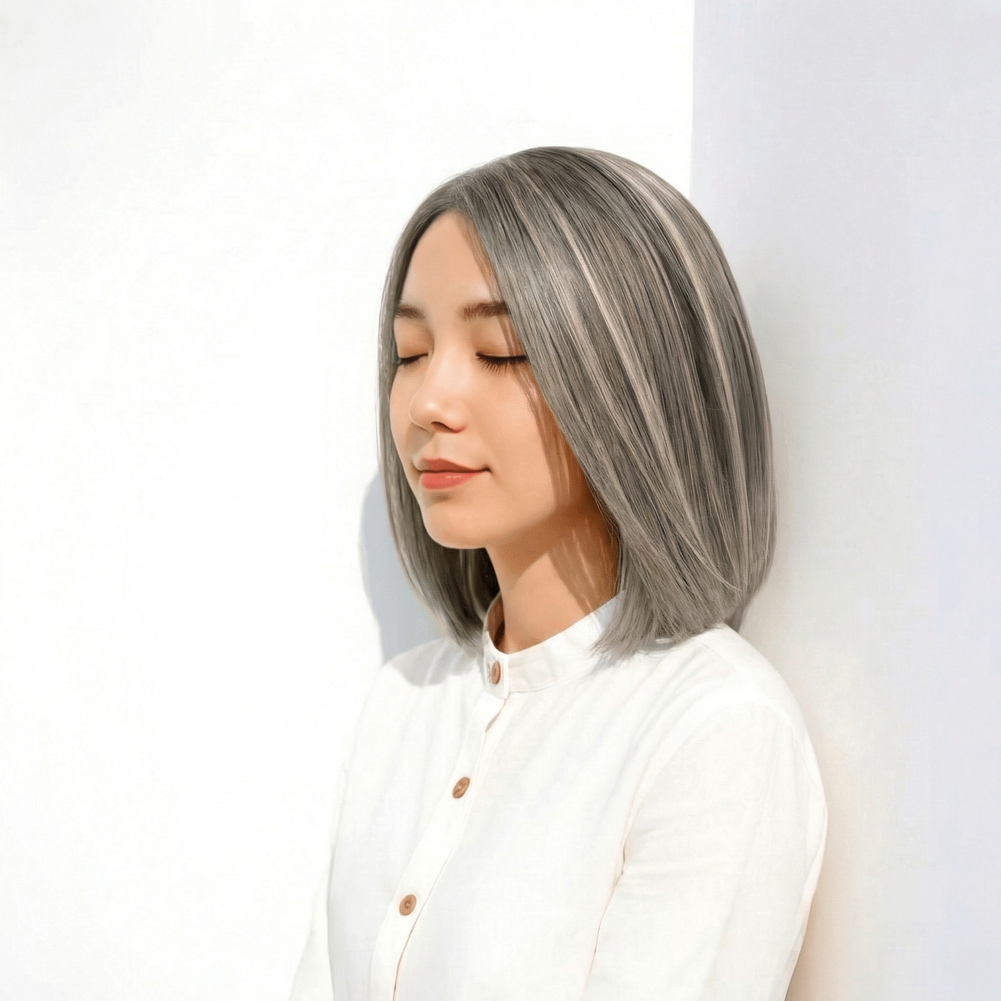 ハイライト×ミディアム②：巻いたときにスジ感を出したい人におすすめ