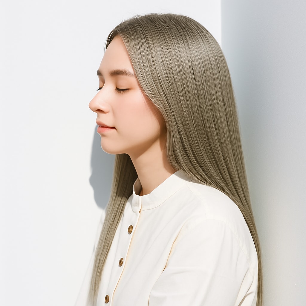 ミルクティーカラーのダブルカラー