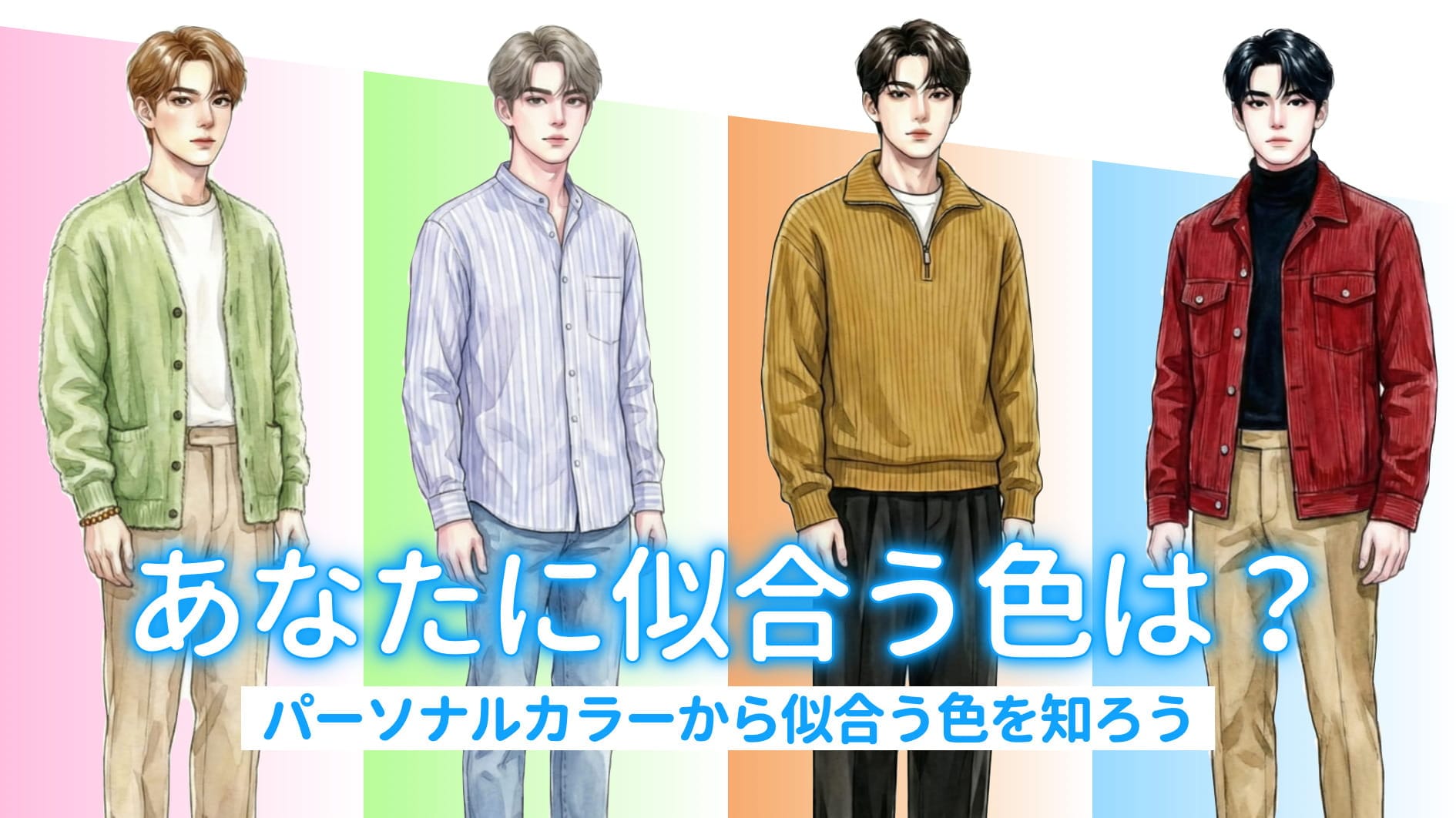 【メンズパーソナルカラー診断】イエベ/ブルベで似合う色を診断しよう