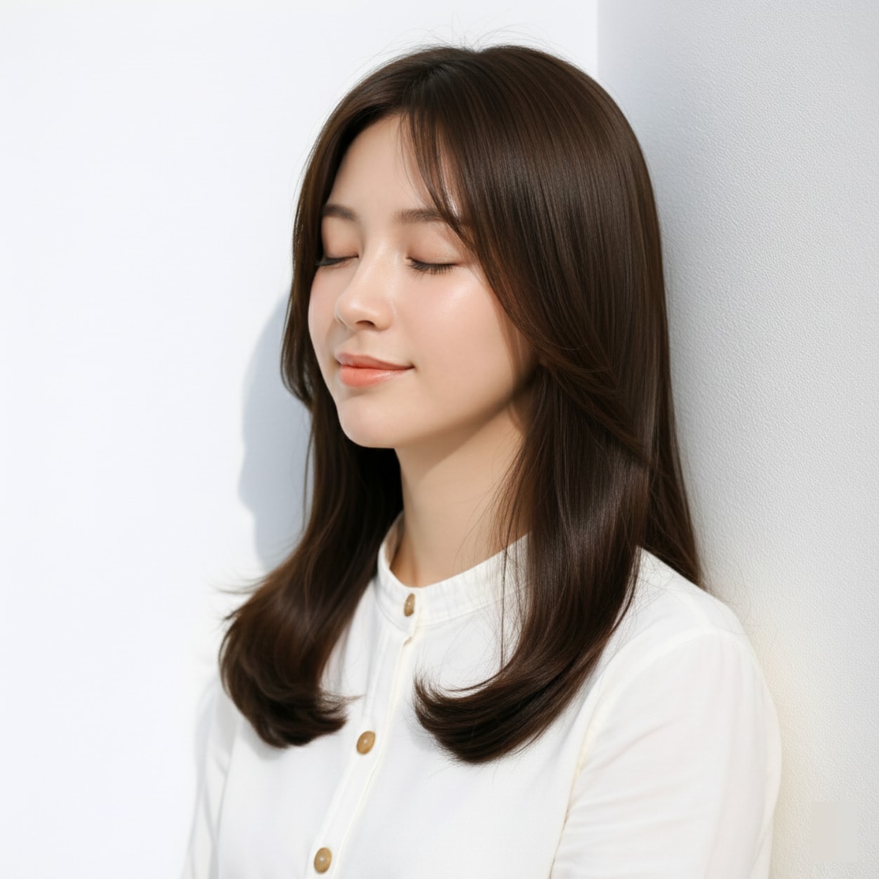 前髪なしロング×エアリーウェーブ：自然な抜け感で軽さをまとえるロングスタイル