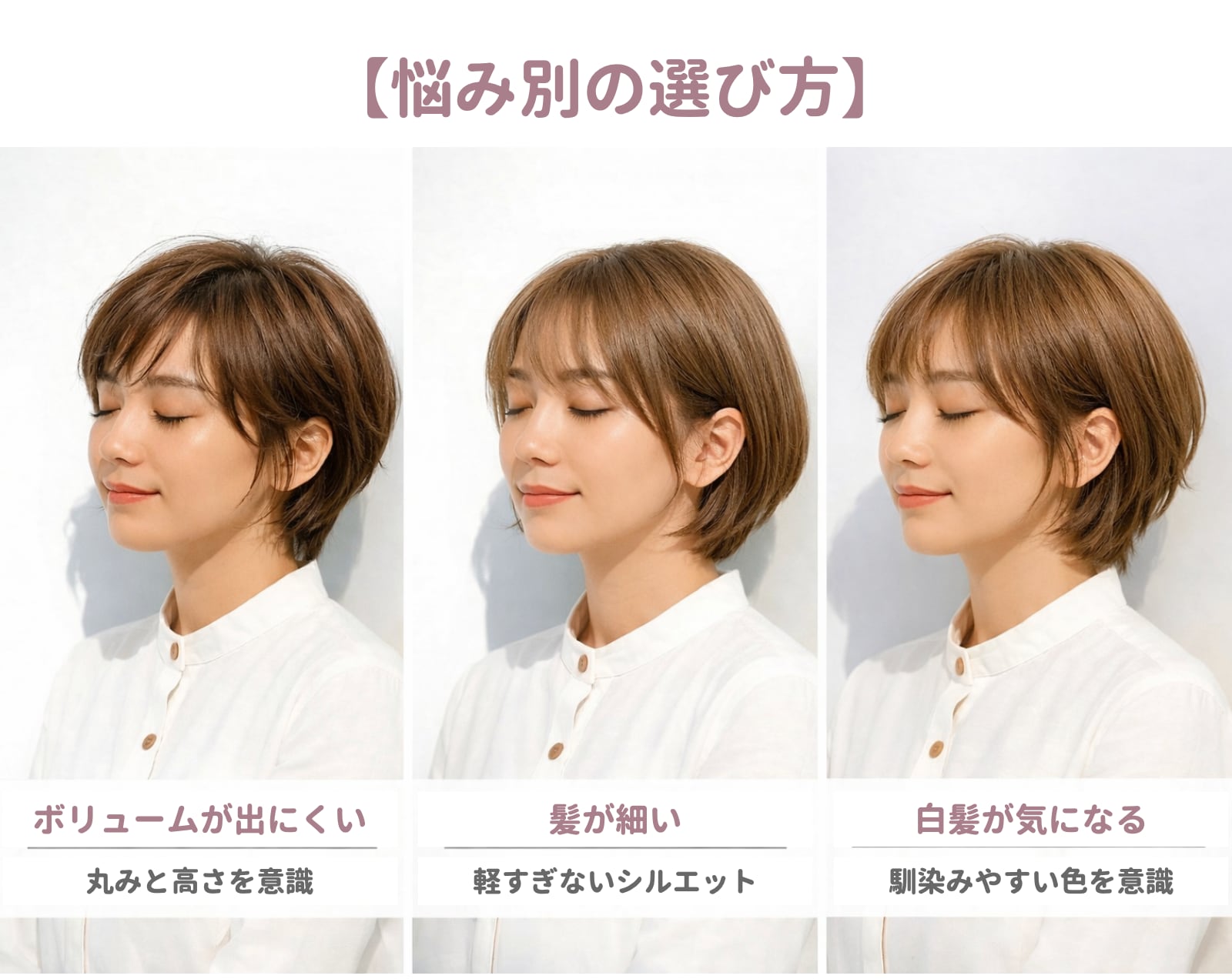 悩み別｜50代に似合うショートヘアの選び方