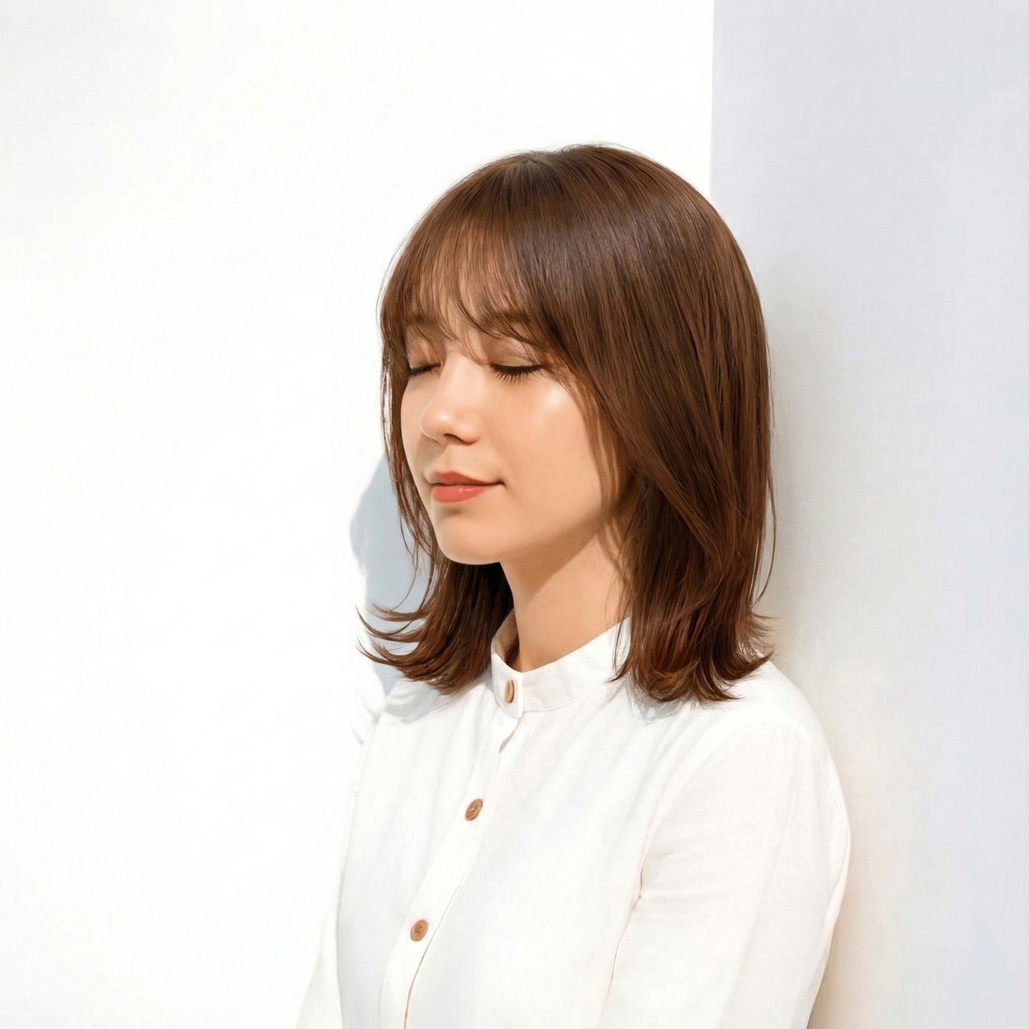 面長さんにおすすめなのは「斜めバング」