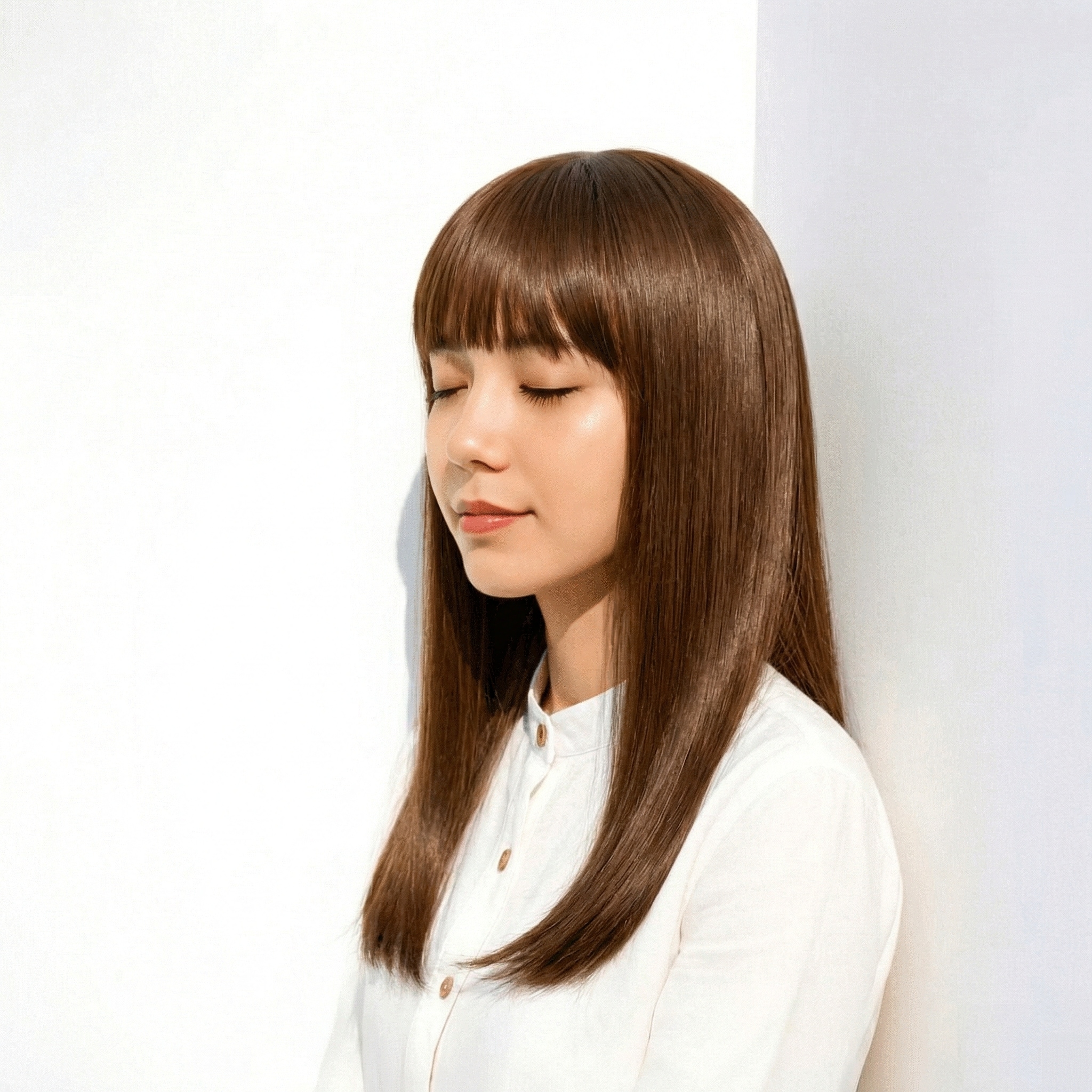 ③シアーベージュロング：透明感でやわらかくカバー