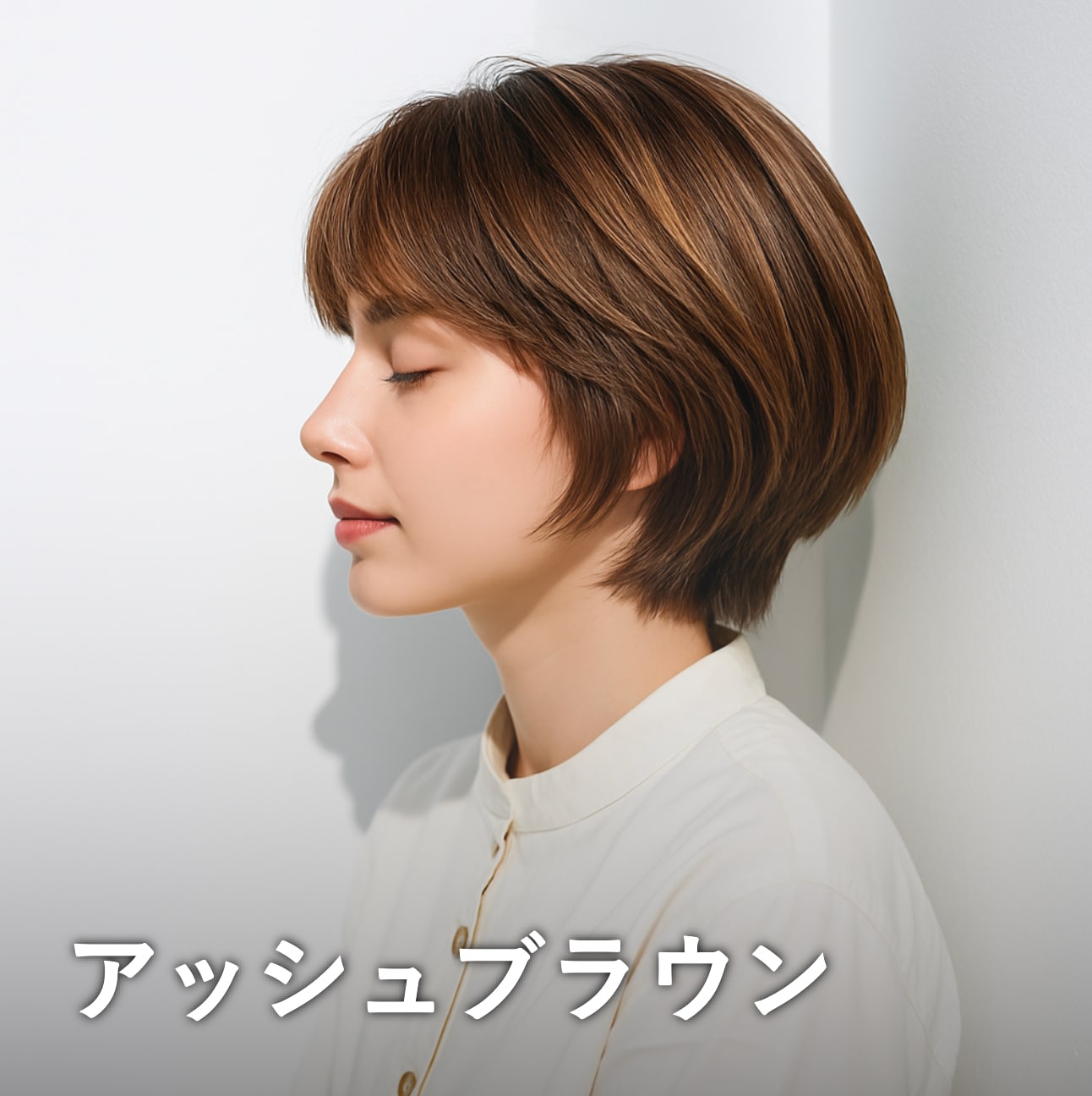 白髪が目立たないヘアカラー4：ナチュラルなアッシュブラウン