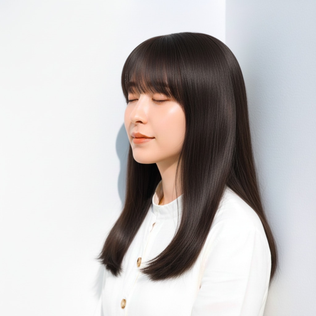 ツヤとまとまりのあるスタイル