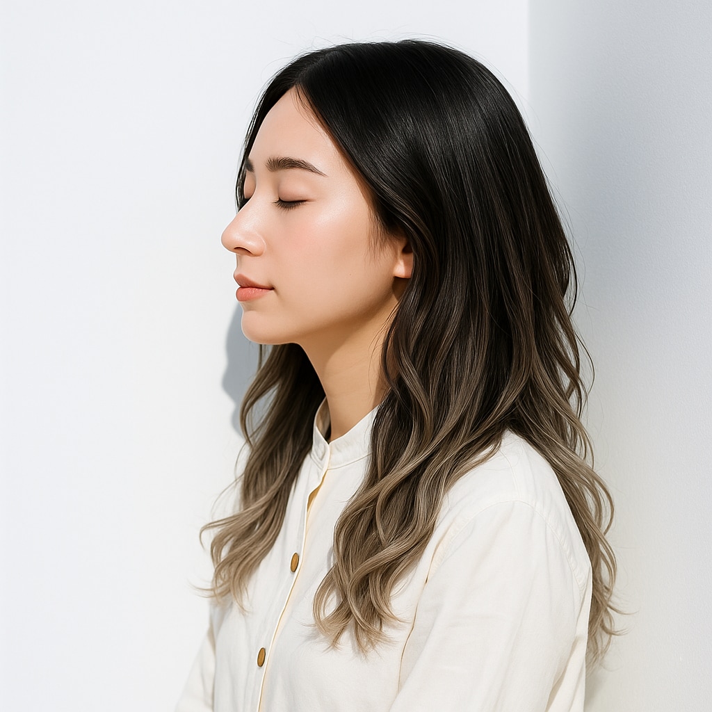 ベージュ系裾カラー3. 