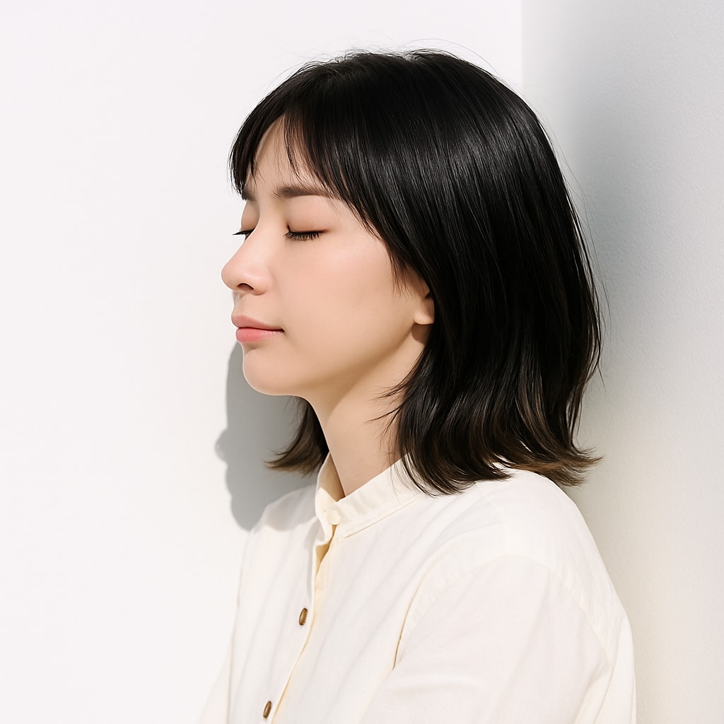 ミルクティー系裾カラー1