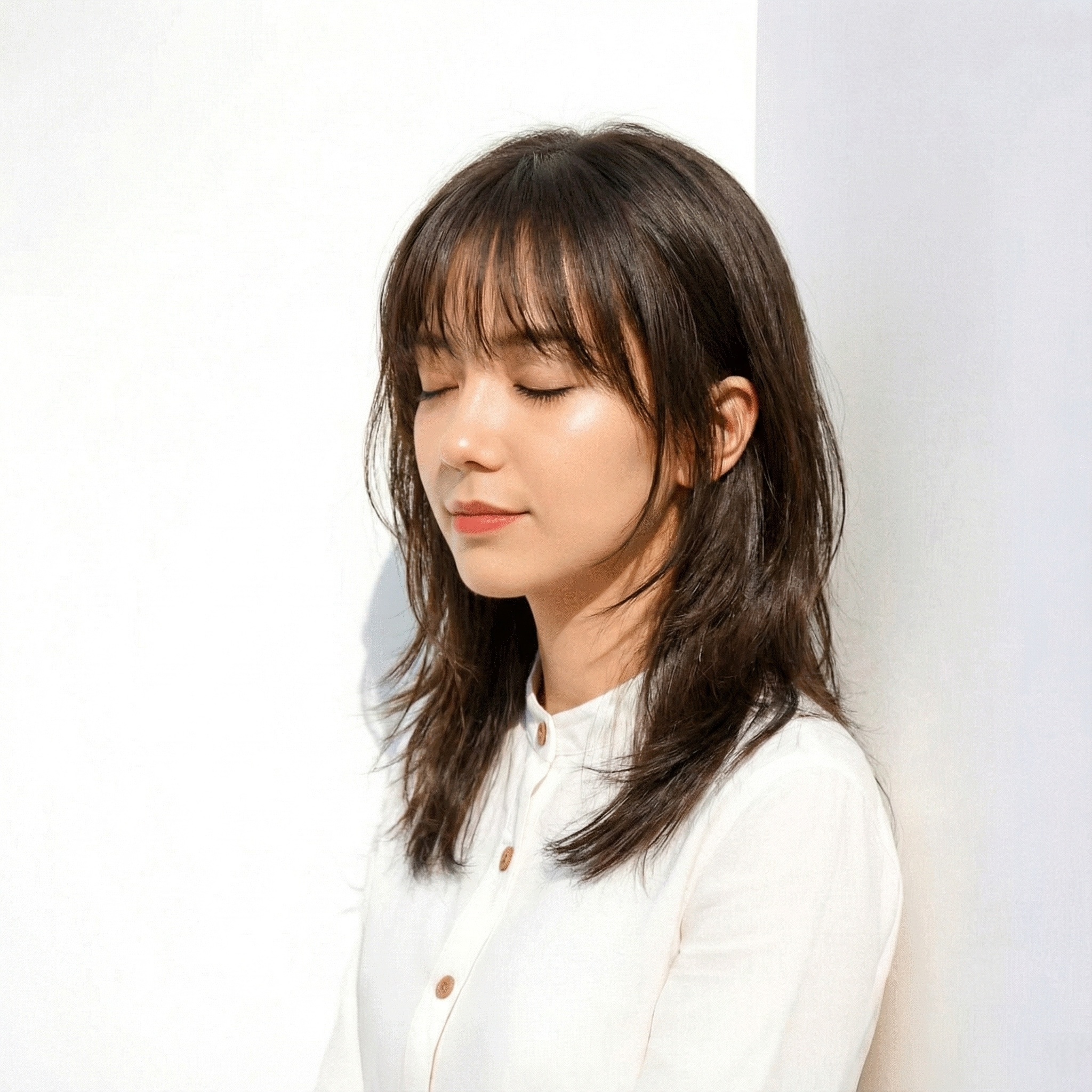 透明感のある黒髪__アッシュブラック