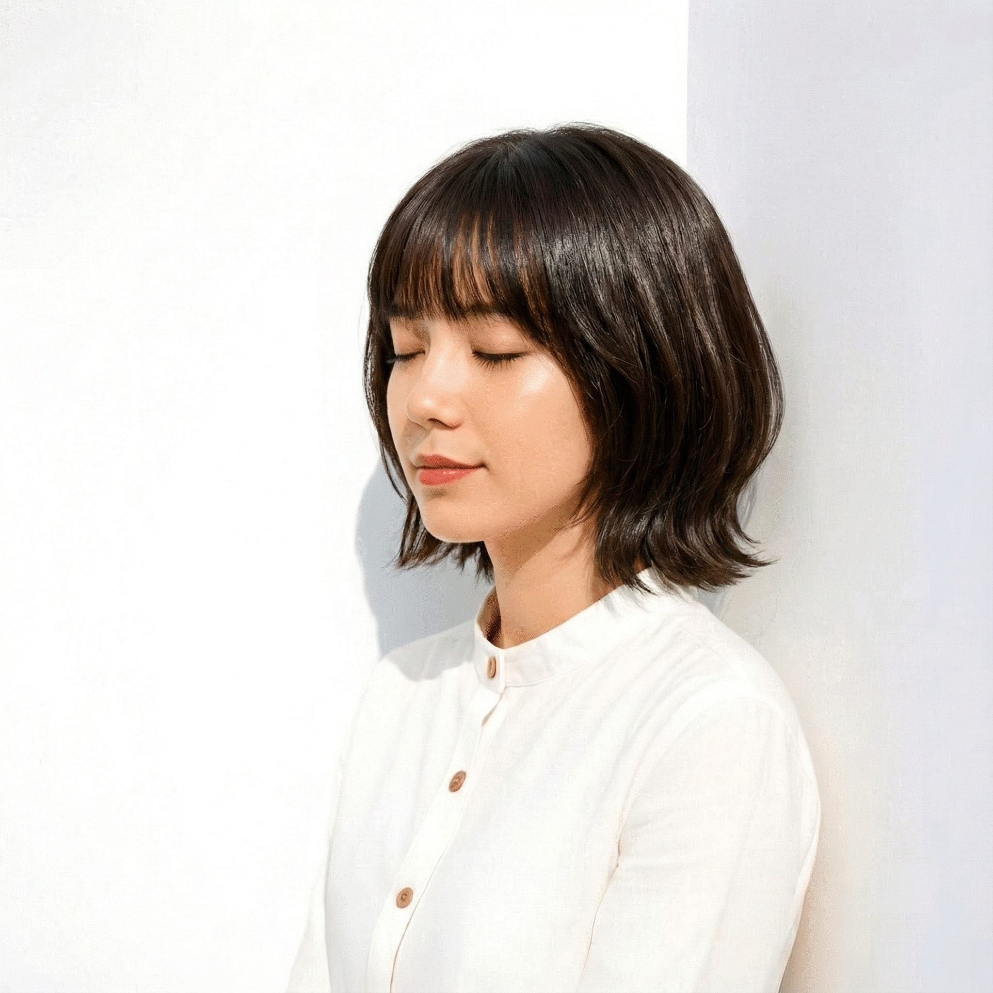 透明感のある黒髪__アッシュブラック